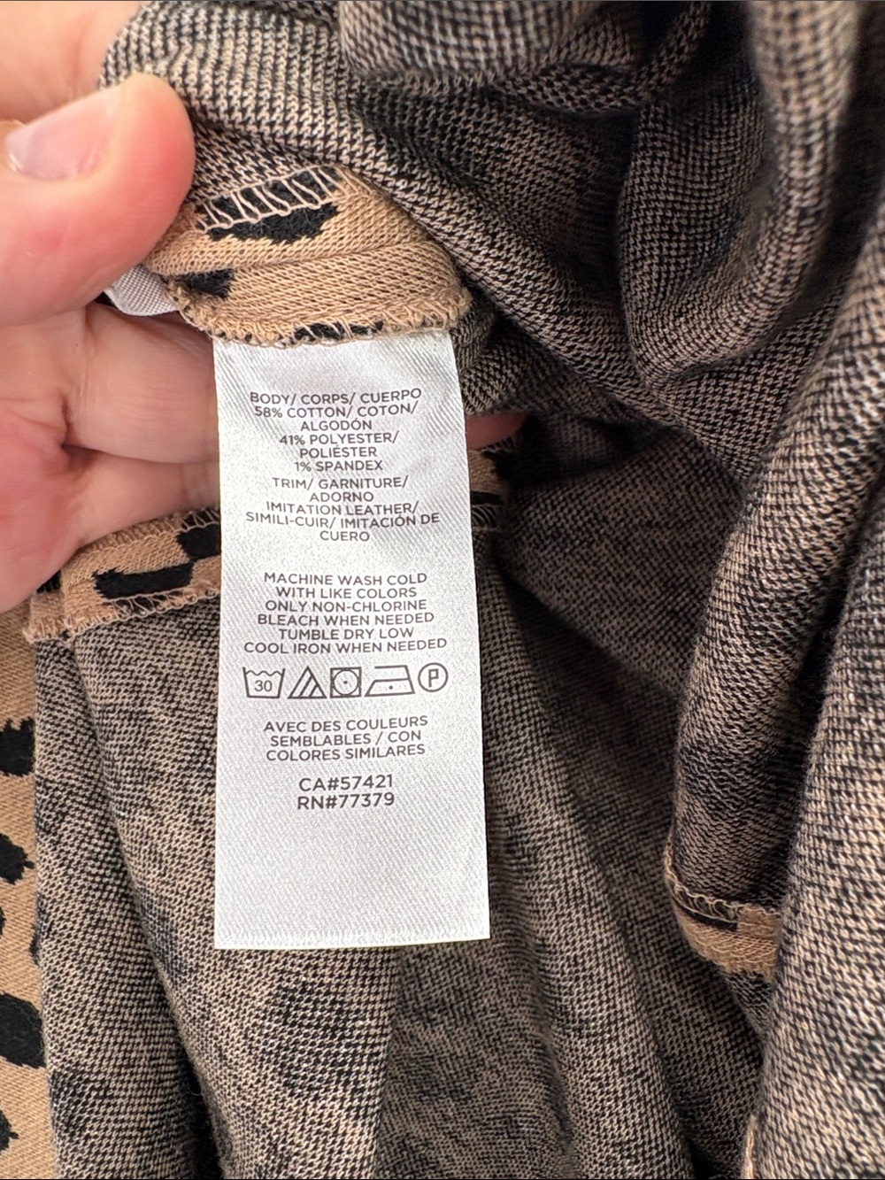 🪲 Ann Taylor knit self belt Tan and Black Spotted A-Line Midi Skirt - Picture 4 of 6